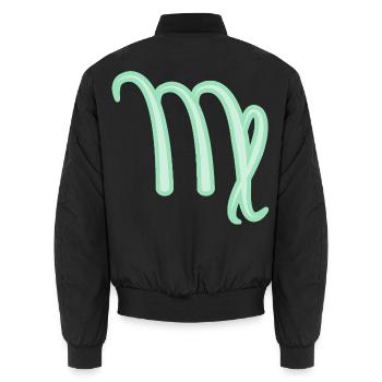 Jungfrau Sternzeichen Pastellgrün - Unisex Bomberjacke - Schwarz - Hinten - AI Model Male 185 light (185cm)