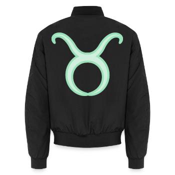 Tierkreiszeichen Stier Pastel Grün - Unisex Bomberjacke - Schwarz - Hinten - AI Model Male 185 light (185cm)