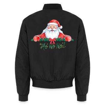Ho Ho Ho Weihnachtsmann - Unisex Bomberjacke - Schwarz - Hinten - AI Model Male 185 light (185cm)