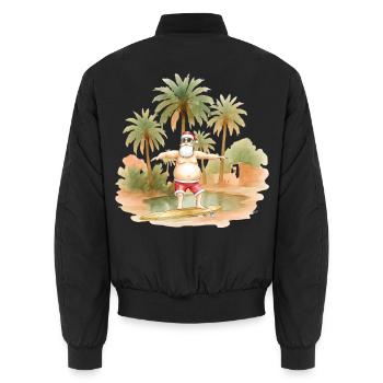 Weihnachten unter Palmen - Unisex Bomberjacke - Schwarz - Hinten - AI Model Male 185 light (185cm)