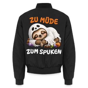 Zu Müde Zum Spuken – Faultier Geist Kinder - Unisex Bomberjacke - Schwarz - Hinten - AI Model Male 185 light (185cm)