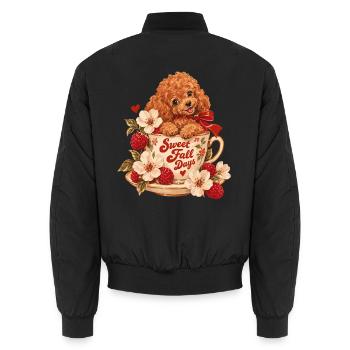 Sweet Fall Days Poodle - Unisex Bomberjacke - Schwarz - Hinten - AI Model Male 185 light (185cm)
