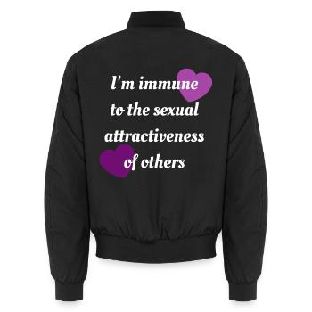 Asexuelle Immunität - Unisex Bomberjacke - Schwarz - Hinten - AI Model Male 185 light (185cm)