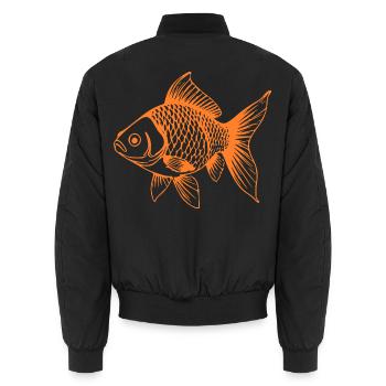 Süßer Goldfisch Comic Haustier Aquarium Geschenk - Unisex Bomberjacke - Schwarz - Hinten - AI Model Male 185 light (185cm)