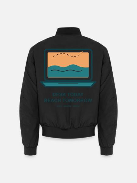 Schreibtisch Heute Strand Morgen - Unisex Bomberjacke - Schwarz