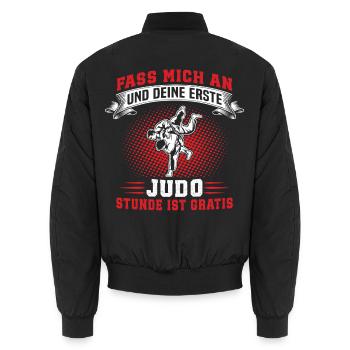 JUDO  - Unisex Bomberjacke - Schwarz - Hinten - AI Model Male 185 light (185cm)