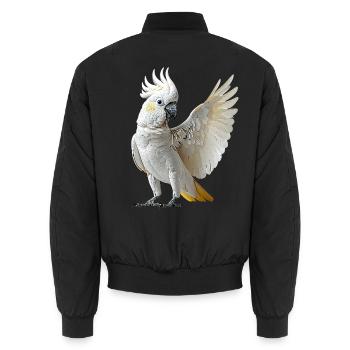 Kakadu - Unisex Bomberjacke - Schwarz - Hinten - AI Model Male 185 light (185cm)