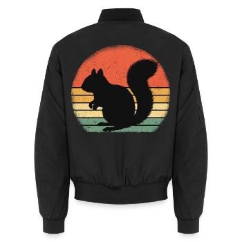 Vintage Squirrel - Unisex Bomberjacke - Schwarz - Hinten - AI Model Male 185 light (185cm)