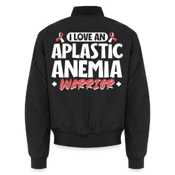 Ich liebe einen Kämpfer - Anämie Support - Unisex Bomberjacke - Schwarz - Hinten - AI Model Male 185 light (185cm)