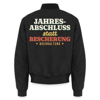 Jahresabschluss statt Bescherung - Buchhaltung - Unisex Bomberjacke - Schwarz - Hinten - AI Model Male 185 light (185cm)