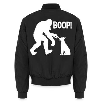 Funny Bigfoot Yeti Boop The Snoot Dog Humor - Unisex Bomberjacke - Schwarz - Hinten - AI Model Male 185 light (185cm)