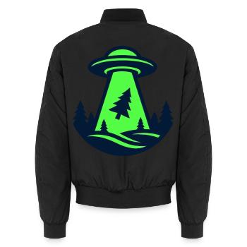 Ufo Wald Entfuehrung Grafik - Unisex Bomberjacke - Schwarz - Hinten - AI Model Male 185 light (185cm)