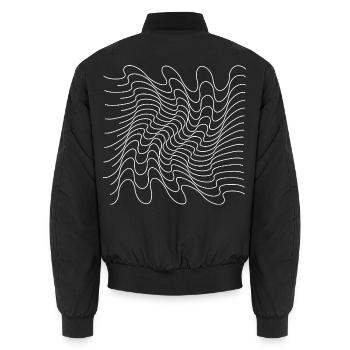 Wellengitter-Mirage - Unisex Bomberjacke - Schwarz - Hinten - AI Model Male 185 light (185cm)