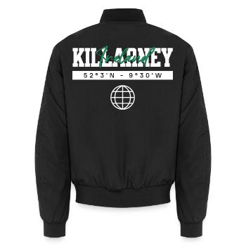 Killarney Irland Koordinaten Reise Souvenir - Unisex Bomberjacke - Schwarz - Hinten - AI Model Male 185 light (185cm)