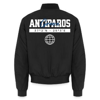 Antiparos Griechenland Koordinaten Reise Souvenir - Unisex Bomberjacke - Schwarz - Hinten - AI Model Male 185 light (185cm)