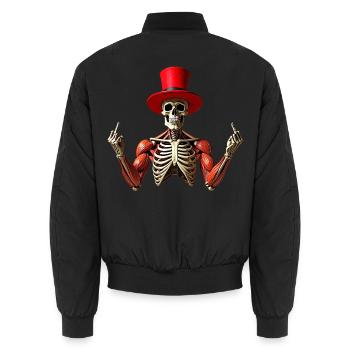 Skelett Halloween - Unisex Bomberjacke - Schwarz - Hinten - AI Model Male 185 light (185cm)