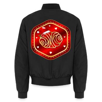 Weihnachten Hamburg Franzbrötchen - Unisex Bomberjacke - Schwarz - Hinten - AI Model Male 185 light (185cm)