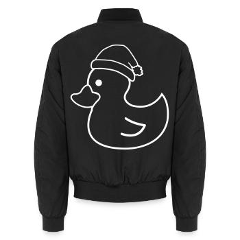 Weihnachtsente mit Santa-Hut - Unisex Bomberjacke - Schwarz - Hinten - AI Model Male 185 light (185cm)