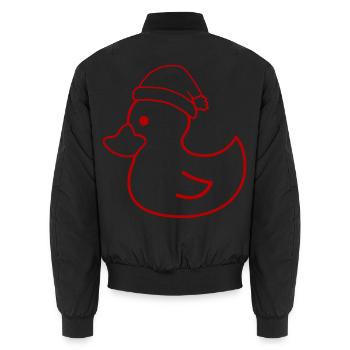 Weihnachtsente Silhouette mit Mütze - Unisex Bomberjacke - Schwarz - Hinten - AI Model Male 185 light (185cm)