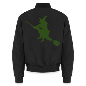 Hexe auf Besen Silhouette - Unisex Bomberjacke - Schwarz - Hinten - AI Model Male 185 light (185cm)
