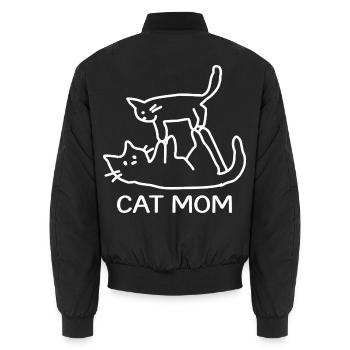 Katzendame Katzen Cat Mom - Unisex Bomberjacke - Schwarz - Hinten - AI Model Male 185 light (185cm)