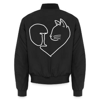 Katzen Herz Tierliebe - Unisex Bomberjacke - Schwarz - Hinten - AI Model Male 185 light (185cm)