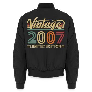 Vintage 2007 Limited Edition Geburtstag Retro - Unisex Bomberjacke - Schwarz - Hinten - AI Model Male 185 light (185cm)