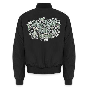 Holy Night Alle breit – Lustiges Weihnachts-Design - Unisex Bomberjacke - Schwarz - Hinten - AI Model Male 185 light (185cm)