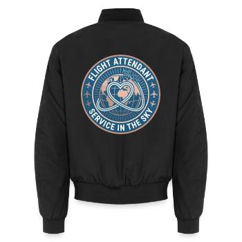 Flugbegleiterin Jet Trail Herzabzeichen Geschenk - Unisex Bomberjacke - Schwarz - Hinten - AI Model Male 185 light (185cm)