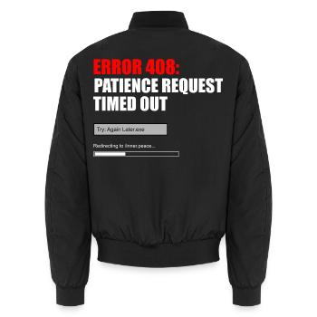 Fehler 408 Patience Timeout-Grafik - Unisex Bomberjacke - Schwarz - Hinten - AI Model Male 185 light (185cm)