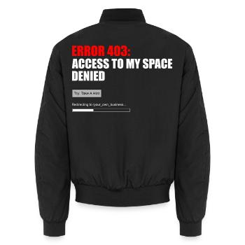 Fehler 403 Zugriff verweigert - Unisex Bomberjacke - Schwarz - Hinten - AI Model Male 185 light (185cm)