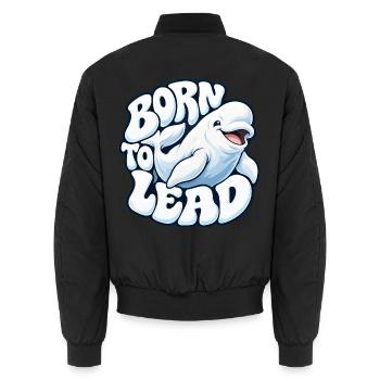 Milchwal - Unisex Bomberjacke - Schwarz - Hinten - AI Model Male 185 light (185cm)