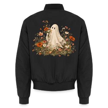Wildblumen Geist - Unisex Bomberjacke - Schwarz - Hinten - AI Model Male 185 light (185cm)