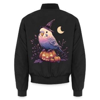 Wellensittich Halloween - Unisex Bomberjacke - Schwarz - Hinten - AI Model Male 185 light (185cm)