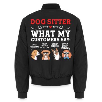 Haustier Sitter Haustiere Babysitter - Unisex Bomberjacke - Schwarz - Hinten - AI Model Male 185 light (185cm)