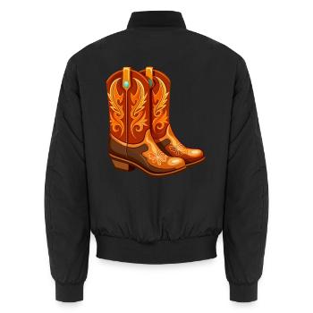 Cowgirl-Stiefel - Unisex Bomberjacke - Schwarz - Hinten - AI Model Male 185 light (185cm)