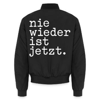 Nie wieder ist jetzt Antifaschismus - Unisex Bomberjacke - Schwarz - Hinten - AI Model Male 185 light (185cm)