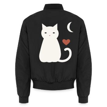 Halloween Katze Herren - Unisex Bomberjacke - Schwarz - Hinten - AI Model Male 185 light (185cm)