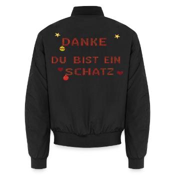 du bist ein Schatz - Unisex Bomberjacke - Schwarz - Hinten - AI Model Male 185 light (185cm)