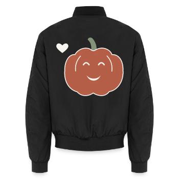 Halloween Kürbis Damen - Unisex Bomberjacke - Schwarz - Hinten - AI Model Male 185 light (185cm)