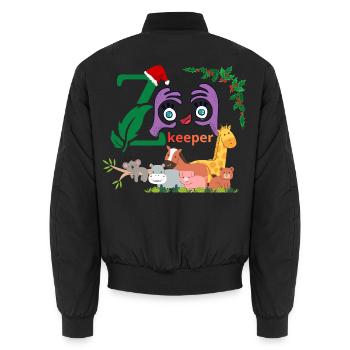 lustiger Tierpfleger - Unisex Bomberjacke - Schwarz - Hinten - AI Model Male 185 light (185cm)