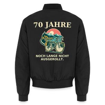 70 Jahre Radfahrer Ausgerollt - Unisex Bomberjacke - Schwarz - Hinten - AI Model Male 185 light (185cm)