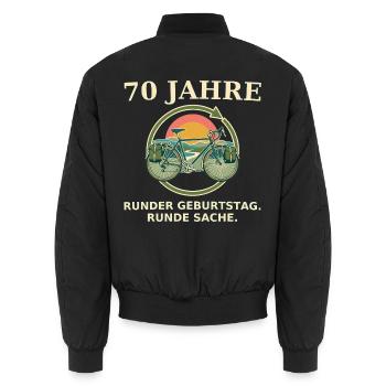 70 Jahre Fahrrad Retro Design - Unisex Bomberjacke - Schwarz - Hinten - AI Model Male 185 light (185cm)