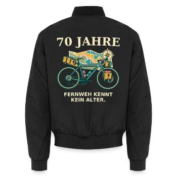70 Jahre Fernweh Fahrrad - Unisex Bomberjacke - Schwarz - Hinten - AI Model Male 185 light (185cm)