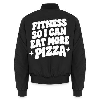 Fitness so i can eat more pizza - Unisex Bomberjacke - Schwarz - Hinten - AI Model Male 185 light (185cm)