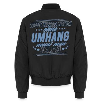 Superhelden ohne Umhang nennt man Papa - Unisex Bomberjacke - Schwarz - Hinten - AI Model Male 185 light (185cm)