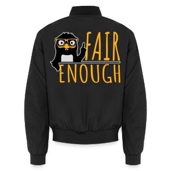 Fair Enough Witty Funny Sarcastic Pinguin Nerd - Unisex Bomberjacke - Schwarz - Hinten - AI Model Male 185 light (185cm)