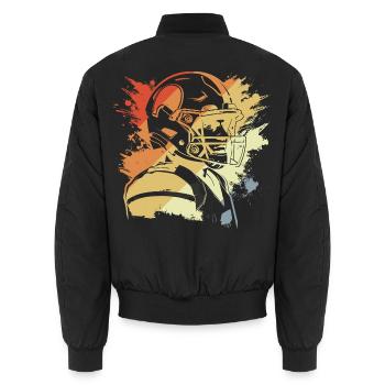 Vintage Football - Unisex Bomberjacke - Schwarz - Hinten - AI Model Male 185 light (185cm)
