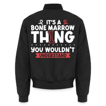 Aplastische Anämie - Knochenmark Ding - Unisex Bomberjacke - Schwarz - Hinten - AI Model Male 185 light (185cm)