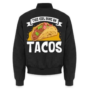 Ladies love Tacos - Unisex Bomberjacke - Schwarz - Hinten - AI Model Male 185 light (185cm)